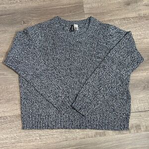 H&M Women's Gray Marled Crew Neck Sweater